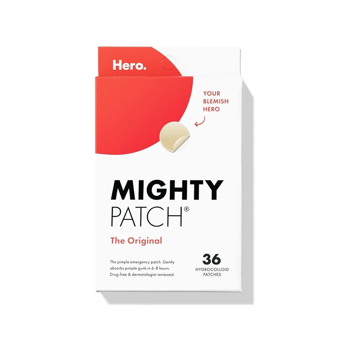 Mighty Patch™ Original patch from Hero Cosmetics – The #1 Hydrocolloid Acne Pimple Patch for Shrinking Zits and Whiteheads in 1 use; Nighttime Spot Stickers for Face and Skin