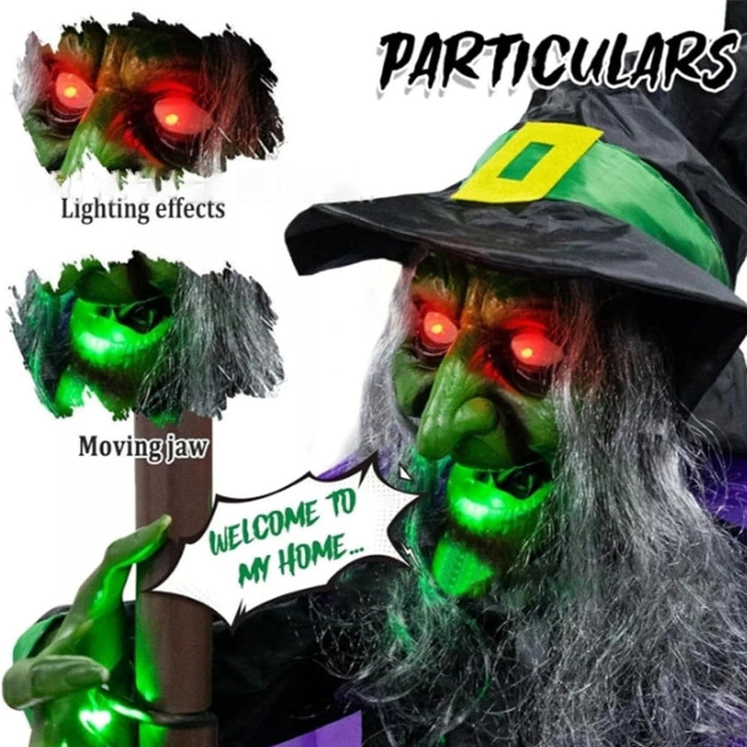 11.5 Ft Animated Hovering Witch Halloween Decoration Outdoor