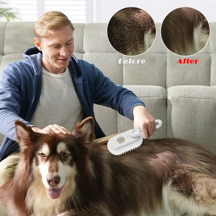 3-in-1 cat and dog cleaning and grooming brush