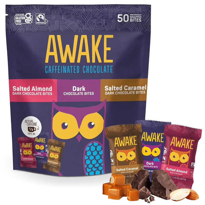 AWAKE - Caffeinated Chocolate Bites - 50mg Caffeine per bite