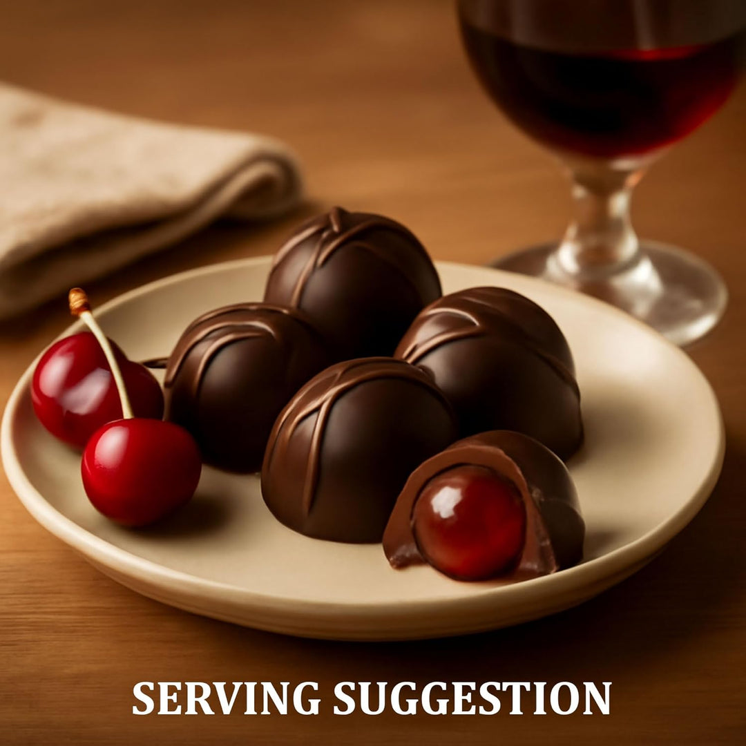 Andy Anand Chocolatier Belgian Dark Chocolate Cherry Cordials - Handmade Liquid Center Filled Chocolate Covered Cherries, Perfect as a Chocolate Gift Box (24 Pcs)