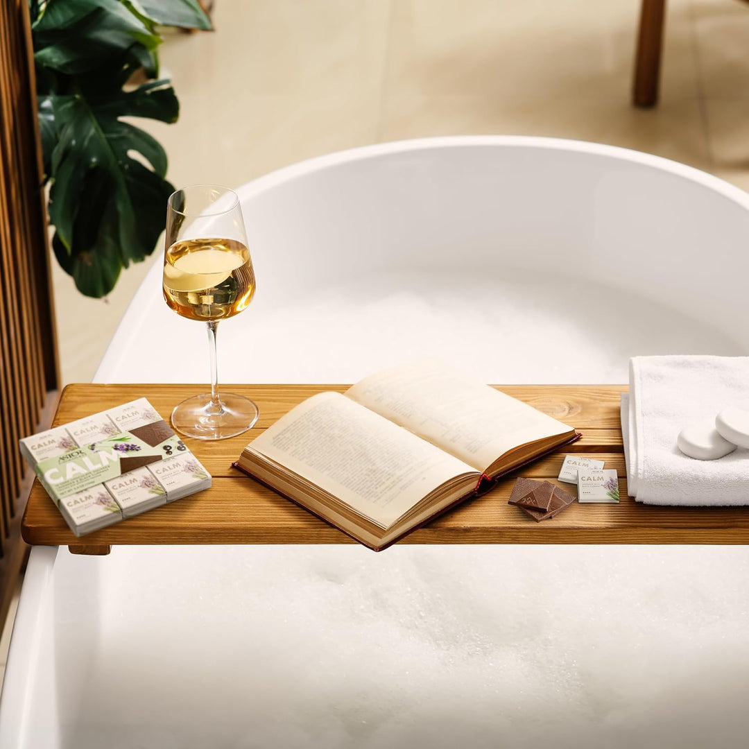 Astor Chocolate Calm Dark Chocolate Lavender Black Currant Squares Gift Set | Chocolate Lovers Mini Bar Box l 18pc Individually Wrapped Calming Belgian Chocolate Basket | 0.33oz Each Minibar Gourmet Snack | Kosher Food Candy Holiday Bars