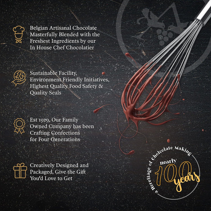 Gourmet Chocolate, Belgian Chocolate Gift Box, 20 Fancy Dessert Truffles, 8 Unique Flavors, Candy Gift Baskets For Adults & Family