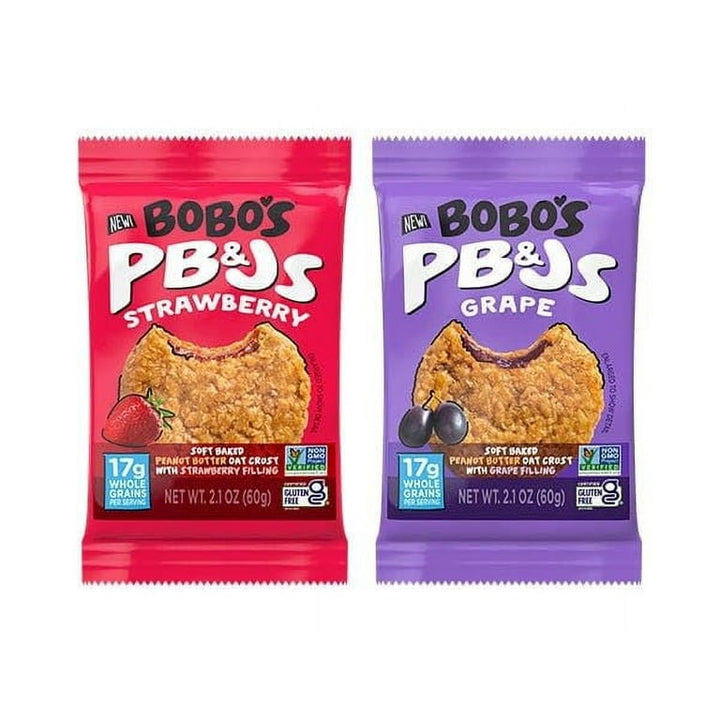 Bobo's PB&Js Oat Sandwich Bar, Variety Pack, 2.1 oz, 20-count