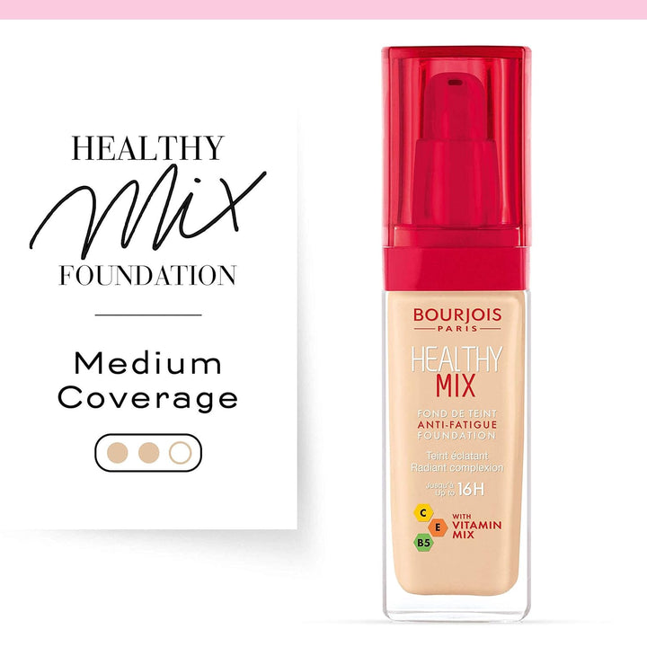 Bourjois Healthy Mix Anti-Fatigue Medium Coverage Liquid Foundation 5 Rose Ivory, 30ml