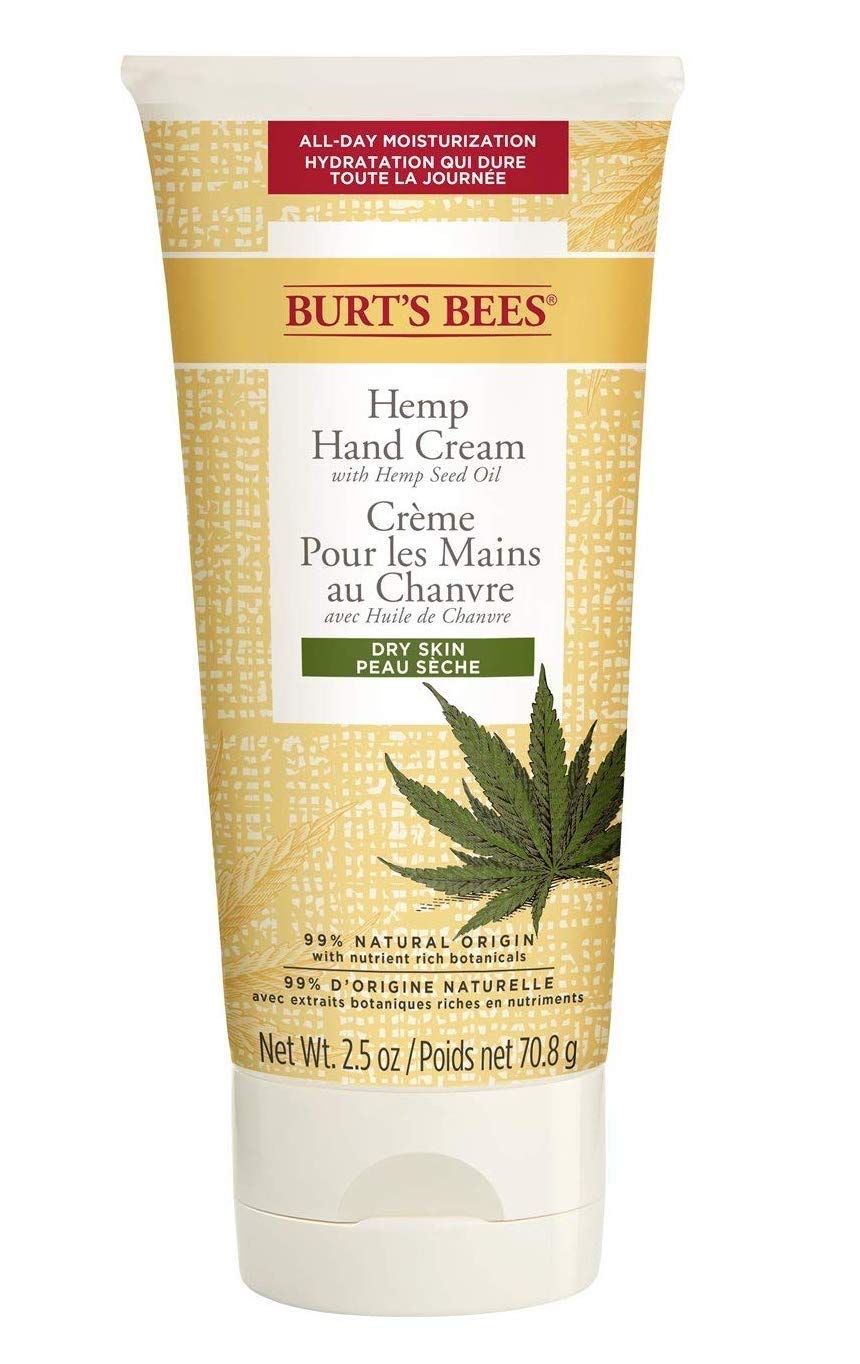 Burt's Bees Hemp Seed Oil Vitamin E Hand Cream for Dry Skin, Verbena And Basil, 2.5 oz