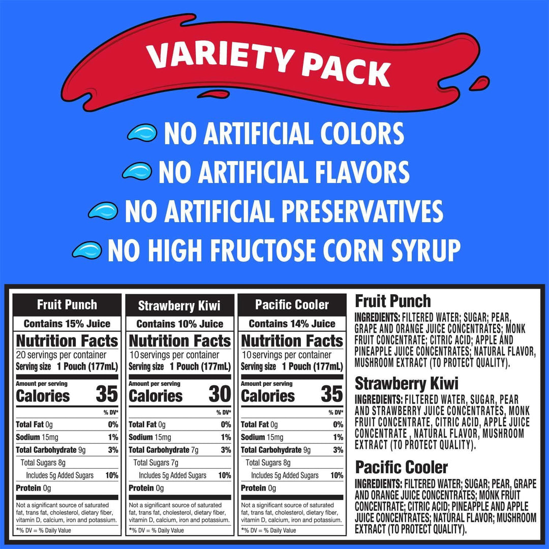 Capri Sun Variety Pack 6 fl. oz. pouches, 40 pk.