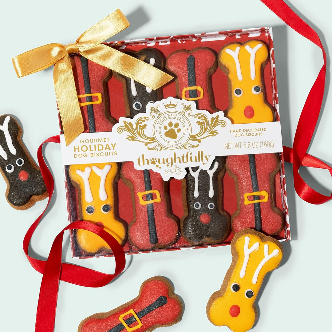 Holiday Dog Cookie Gift Set – 8 Gourmet Hand-Decorated Treats