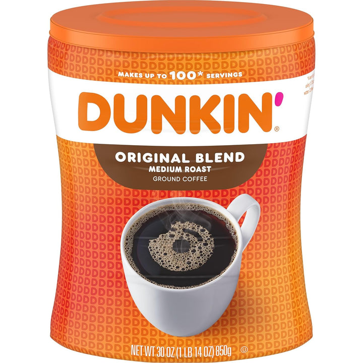 Dunkin' Original Blend Medium Roast Ground Coffee, 30 oz Canister