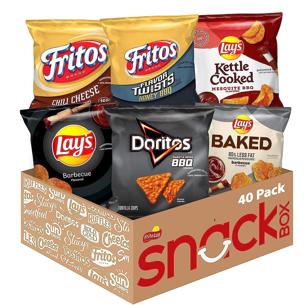 Fire up your snack game with the Frito Lay Backyard Barbecue Mix Variety Pack featuring 40 individually wrapped BBQ-flavored snacks including Lay’s, Fritos, Baked Lay’s, and Doritos. Perfect for on-the-go snacking, work lunches, road trips, school snacks, or party packs, this variety pack delivers convenient, portion-controlled BBQ treats. 
