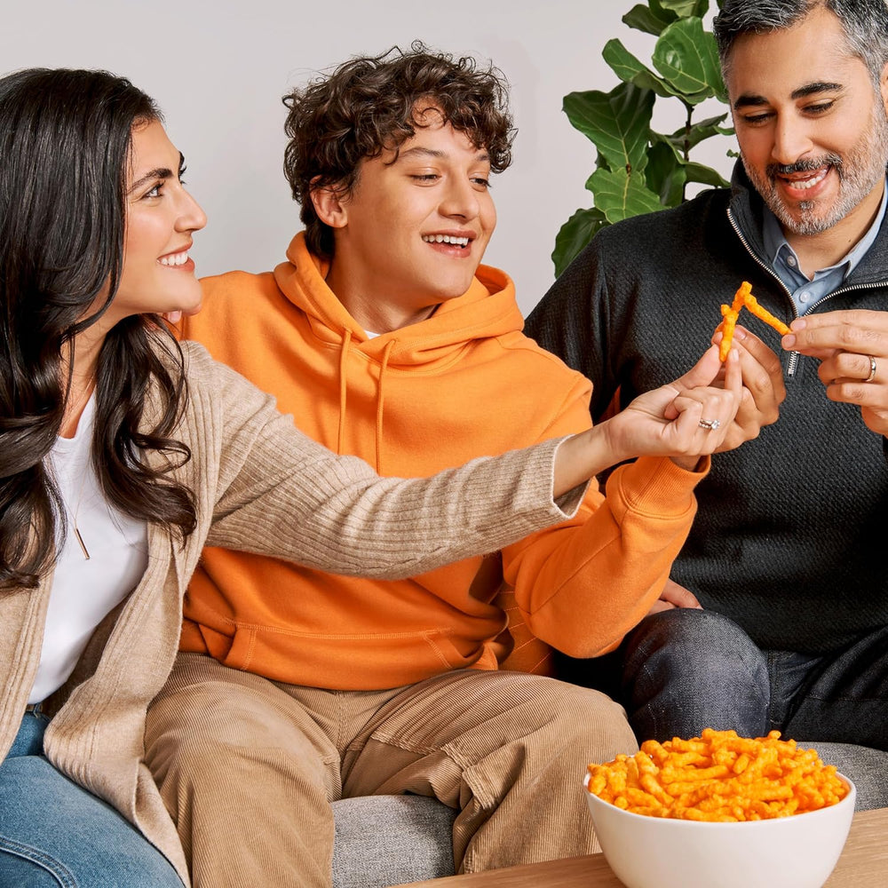 Satisfy cheesy cravings with the Frito Lay Cheesy Mix 6 Flavor Variety Pack, featuring 40 single-serve bags of Doritos Nacho Cheese, Cheetos Crunchy &amp; Puffs, Lay’s Cheddar &amp; Sour Cream, SunChips Harvest Cheddar, and Munchies Snack Mix. Perfect for school lunches, after-school snacks, sports practice, or on-the-go snacking, this variety pack offers bold, cheesy flavors in convenient, portion-controlled servings. Ideal for parties, work snacks, and snack gifts.