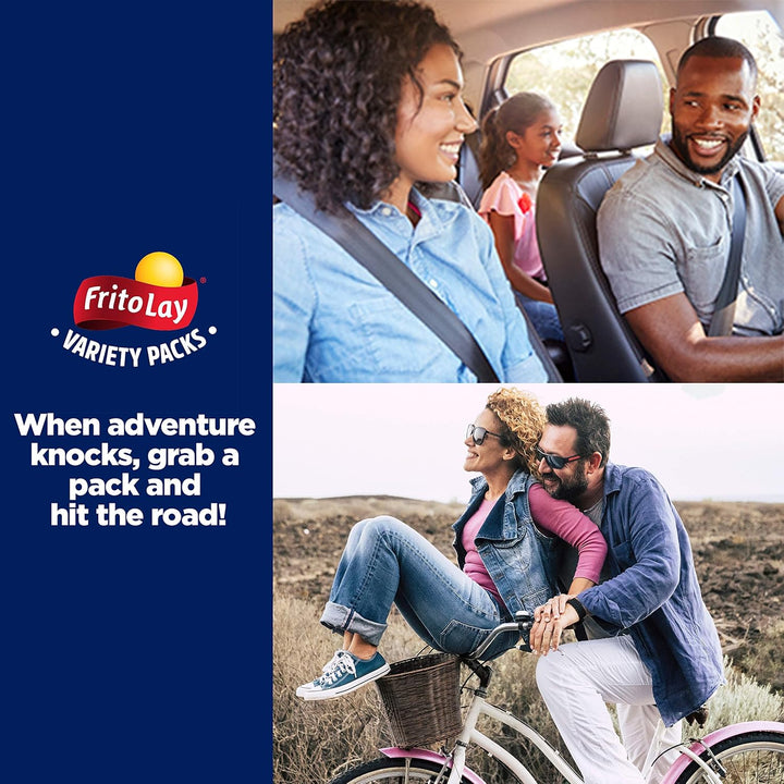 Satisfy snack cravings with the Frito Lay Tangy Favorites Mix Variety Pack. This 40-count pack includes Lay’s Salt &amp; Vinegar, Cheddar &amp; Sour Cream, Ruffles Cheddar &amp; Sour Cream, Ruffles Sour Cream &amp; Onion, Doritos Cool Ranch, and Sunchips Harvest Cheddar. Perfect for school, work, road trips, or lunch snacks. Individually wrapped for easy portion control and on-the-go convenience. Ideal for kids, adults, parties, or as a snack gift.