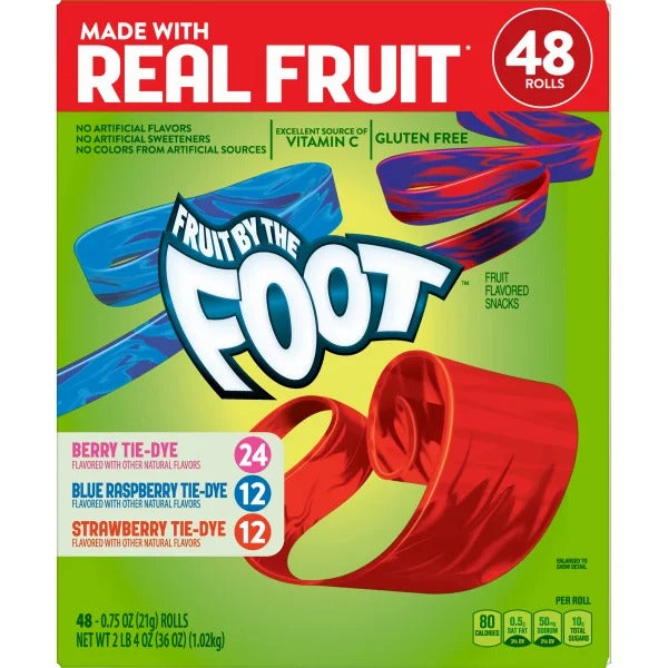 Fruit By The Foot Variety Pack, 48-Count, Gluten-Free Snacks