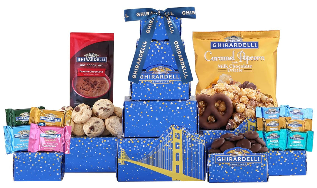 Ghirardelli Chocolate Gift Tower – Classic Milk & Dark Chocolate Assortment