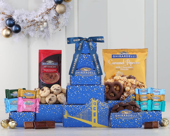 Ghirardelli Chocolate Gift Tower – Classic Milk & Dark Chocolate Assortment