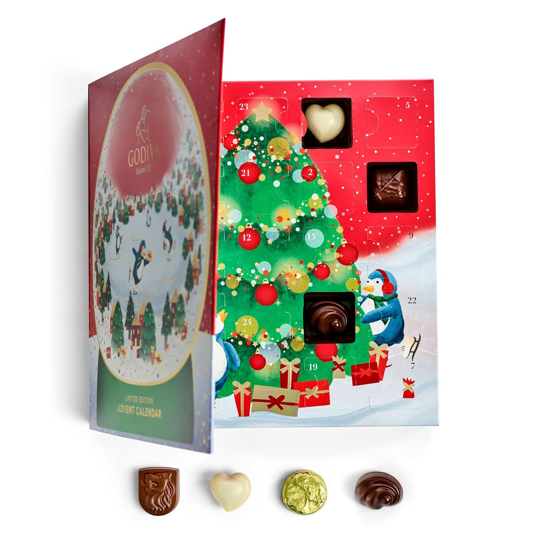 Godiva 2025 Advent Calendar – 24pc Deluxe Snowglobe Chocolate Gift
