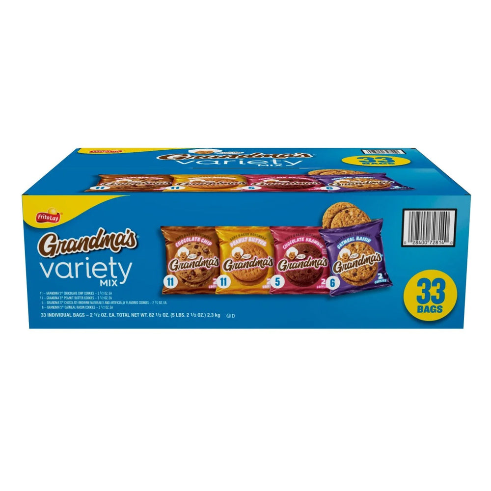Grandma’s Cookies Variety Pack – 33 Count, 2.5oz Each, Individually Wrapped