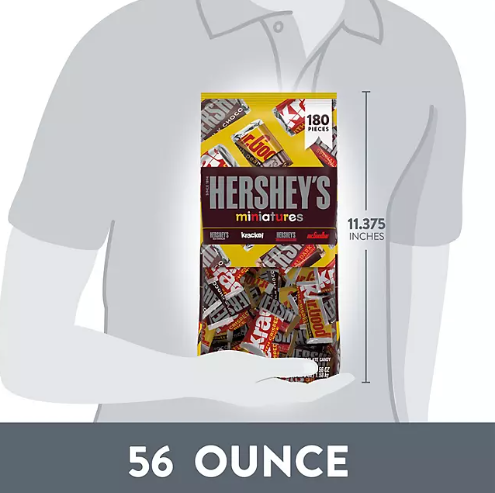 HERSHEY'S Miniatures chocolate candy variety pack, 180 Pcs Bulk Bag