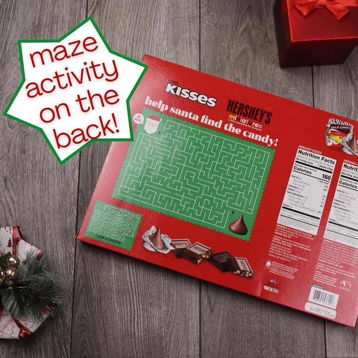 
Hershey's Holiday Countdown, Milk Chocolate Kisses and Miniatures Candy Bars Inside, Christmas Advent Calendar Activity, 7.44 Ounces