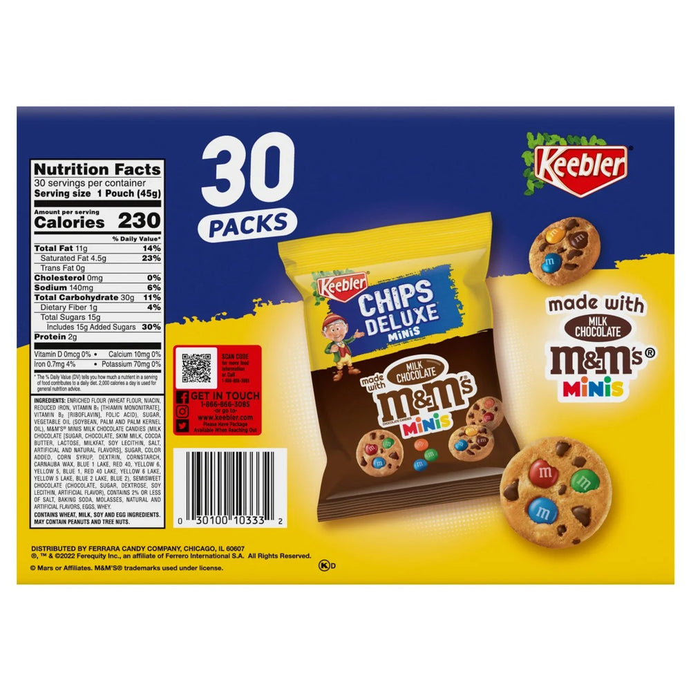 Keebler M&M’s Minis individually wrapped – 30ct Bite-Size Packs, 1.6oz Each