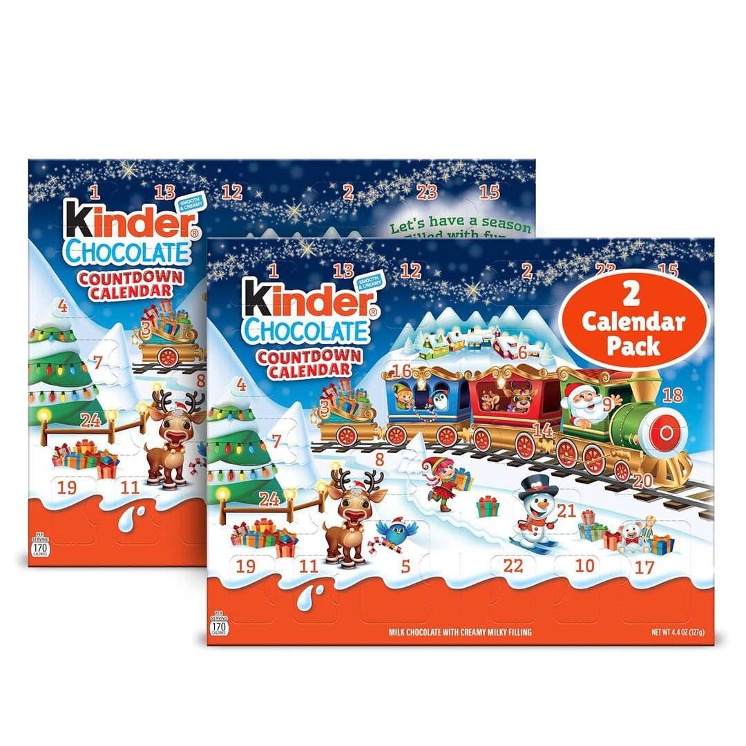 Kinder Chocolate Advent Calendar 2025 – 24 Holiday Treats, 2 Pack