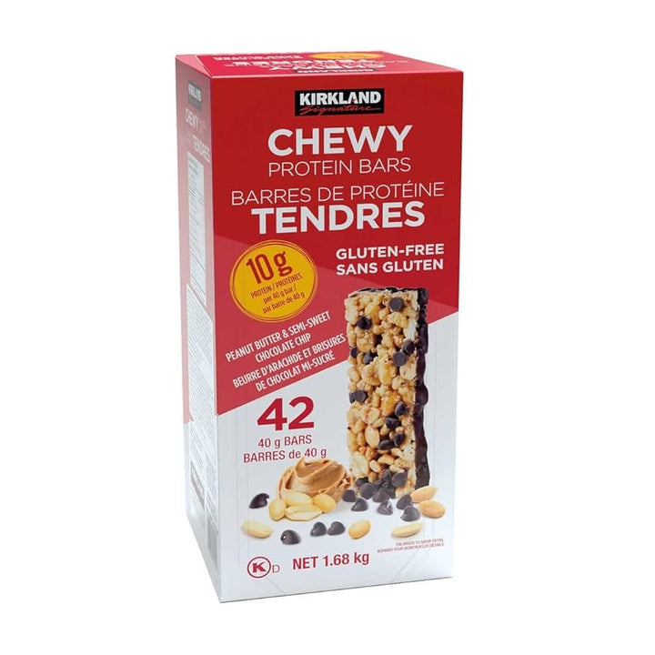 Kirkland Chewy Protein Bars, PB & Chocolate Chip, 42-Count
