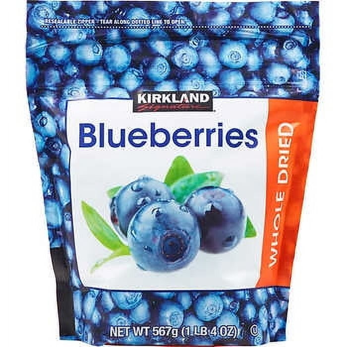 Kirkland Signature Whole Dried Blueberries, 20 oz Resealable Bag