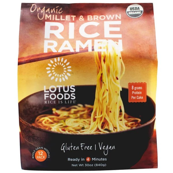 Lotus Foods, Organic Millet & Brown Rice Ramen, 2.5 oz, 12-Count