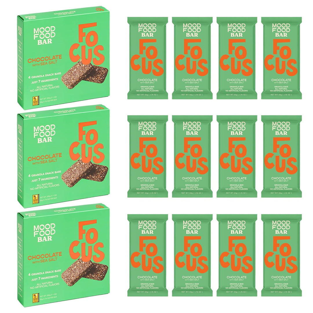 MOOD FOOD BAR Chocolate with Sea Salt Granola Bars - 12 pack - 21.3 OZ