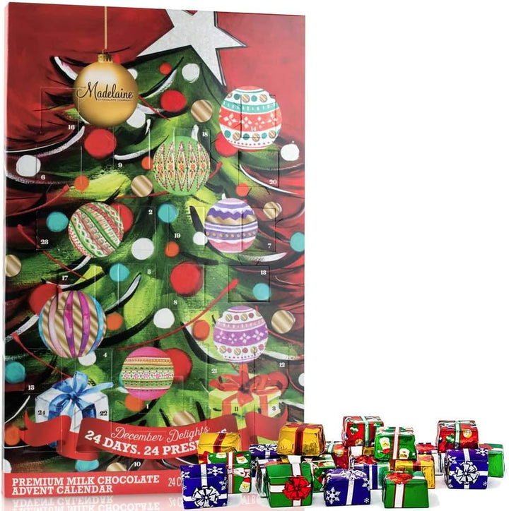 Madelaine 2025 Christmas Advent Calendar – Chocolate & Candy Christmas Countdown for Kids, Women, Men, Teen Girls & Boys – Holiday Treats Advent Calendars - Christmas Tree - 8 Oz