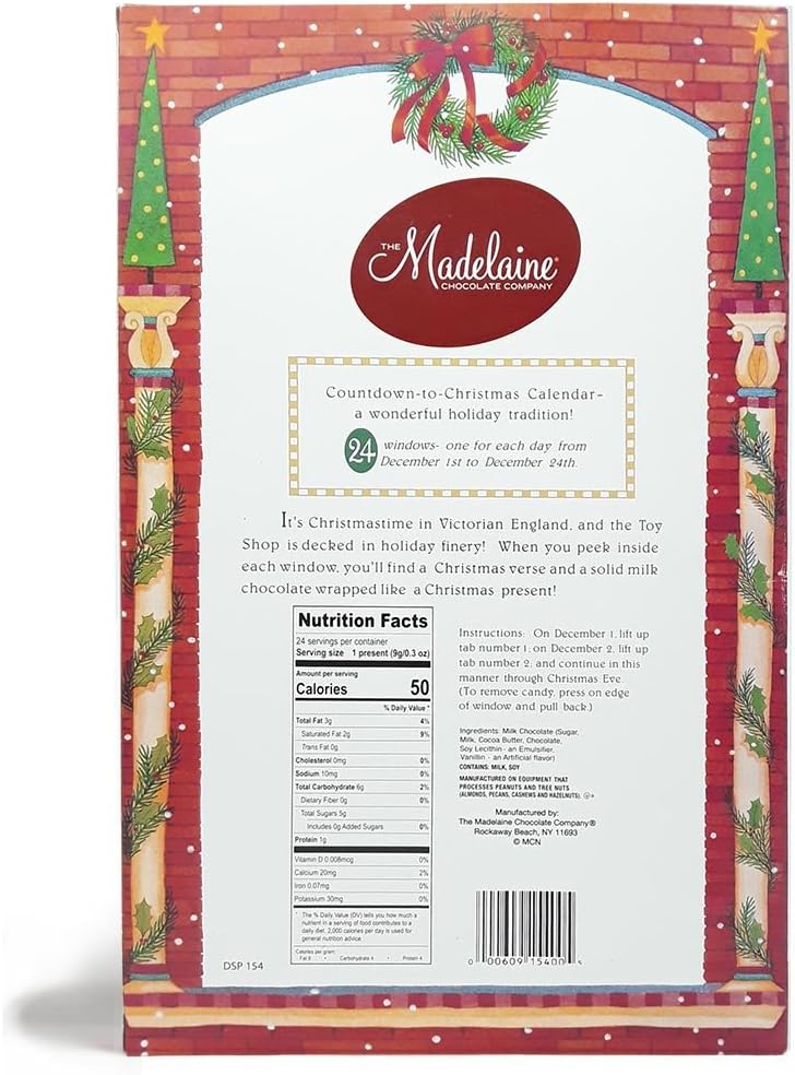 
Madelaine Chocolate Advent Calendar With 24 Premium Milk Chocolates - 8 oz (227 grams)