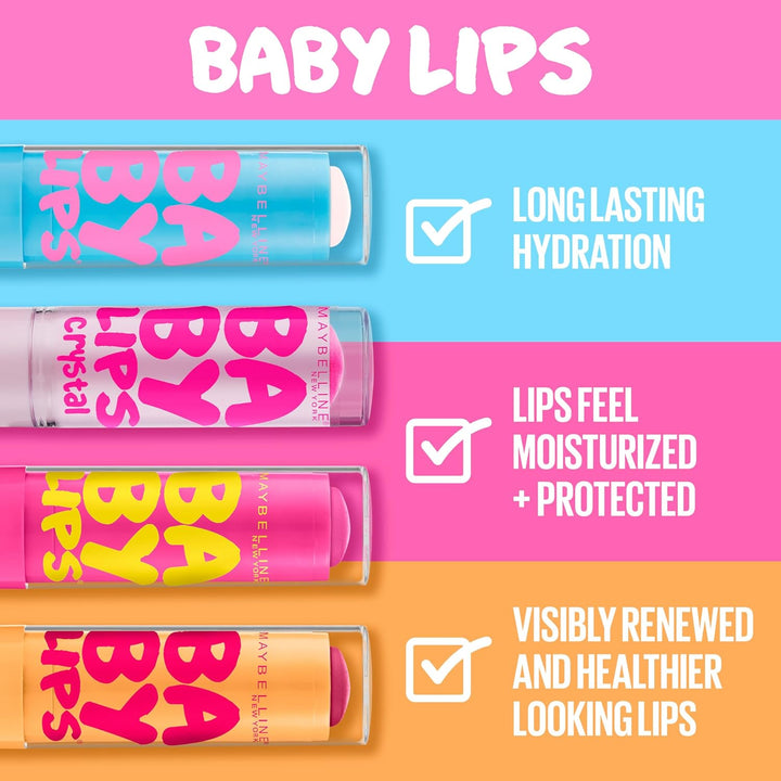 Maybelline New York Baby Lips Moisturizing Lip Balm, Pink Punch, 0.15 oz.