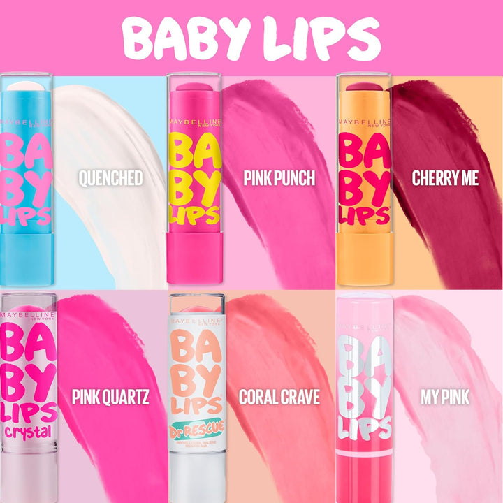 Maybelline New York Baby Lips Moisturizing Lip Balm, Pink Punch, 0.15 oz.