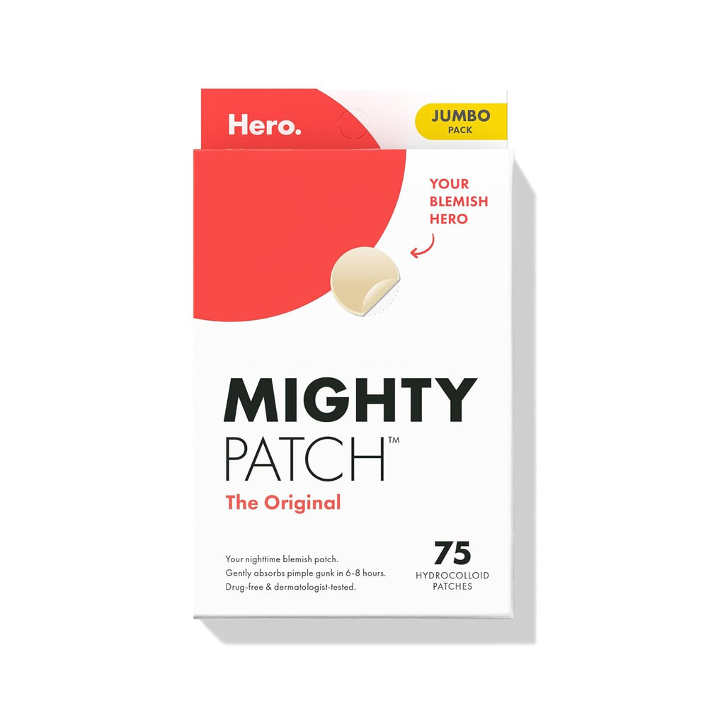 Mighty Patch™ Original patch from Hero Cosmetics – The #1 Hydrocolloid Acne Pimple Patch for Shrinking Zits and Whiteheads in 1 use; Nighttime Spot Stickers for Face and Skin