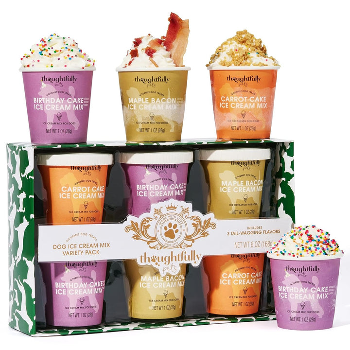 Mini Dog Ice Cream Set – 6 Cups, 3 Flavors, Just Add Water