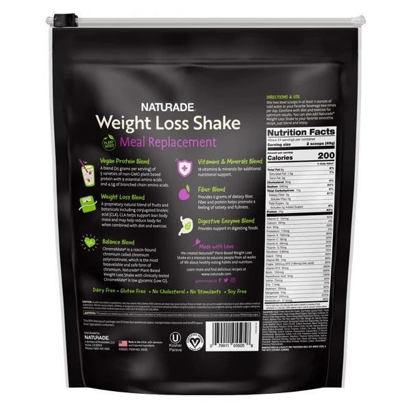 Naturade Plant-Based Weight Loss Shake Vanilla, 2.5 lbs