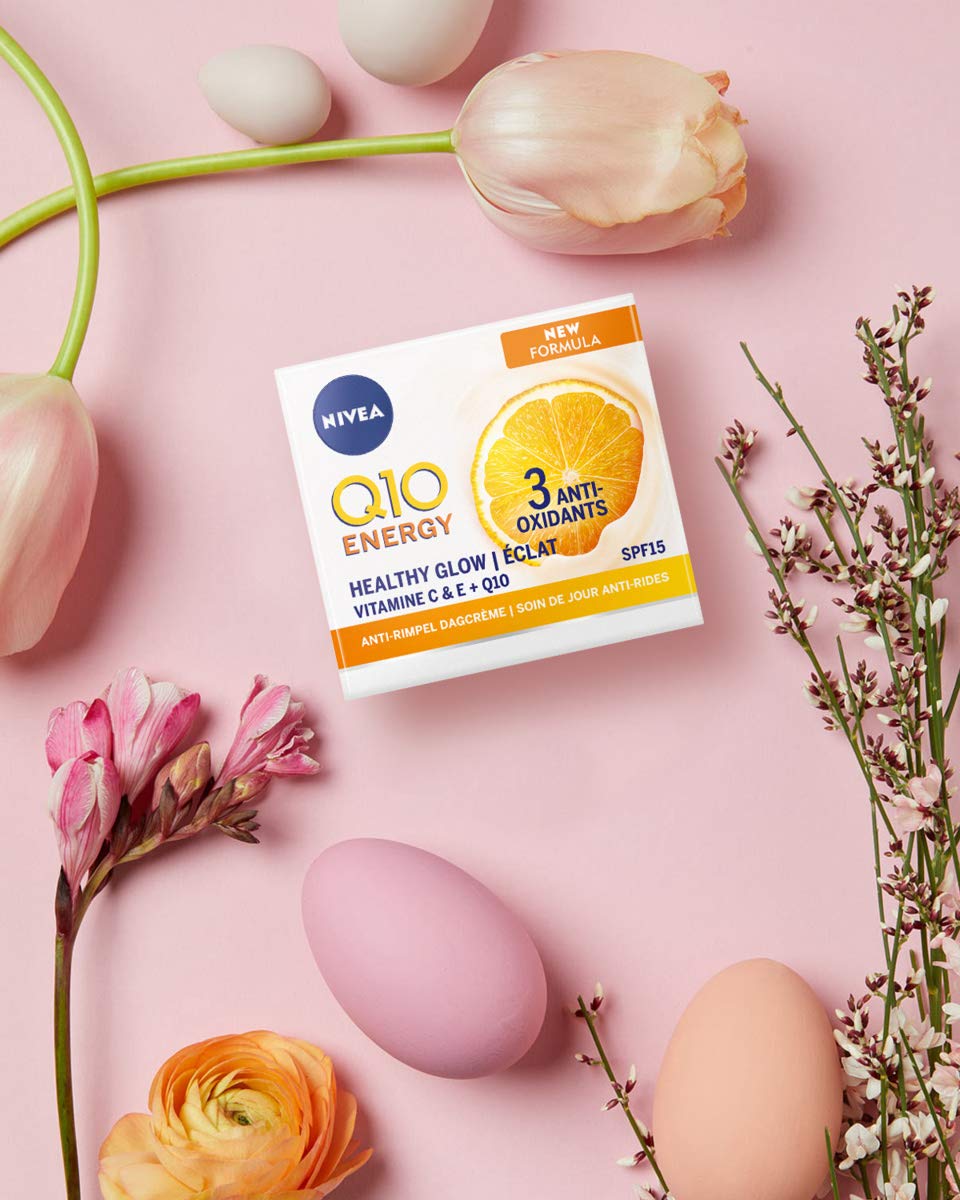 NIVEA Q10 Energy Healthy Glow Face Day Cream (50 ml), Energising Day Cream, Face Cream for Women, Moisturising Cream, Face Cream with Q10, Vitamin C, and Vitamin E
