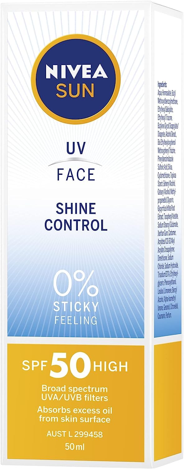 Nivea Sun UV Sunscreen Face Shine Control Cream for Mat Look SPF50, 50m