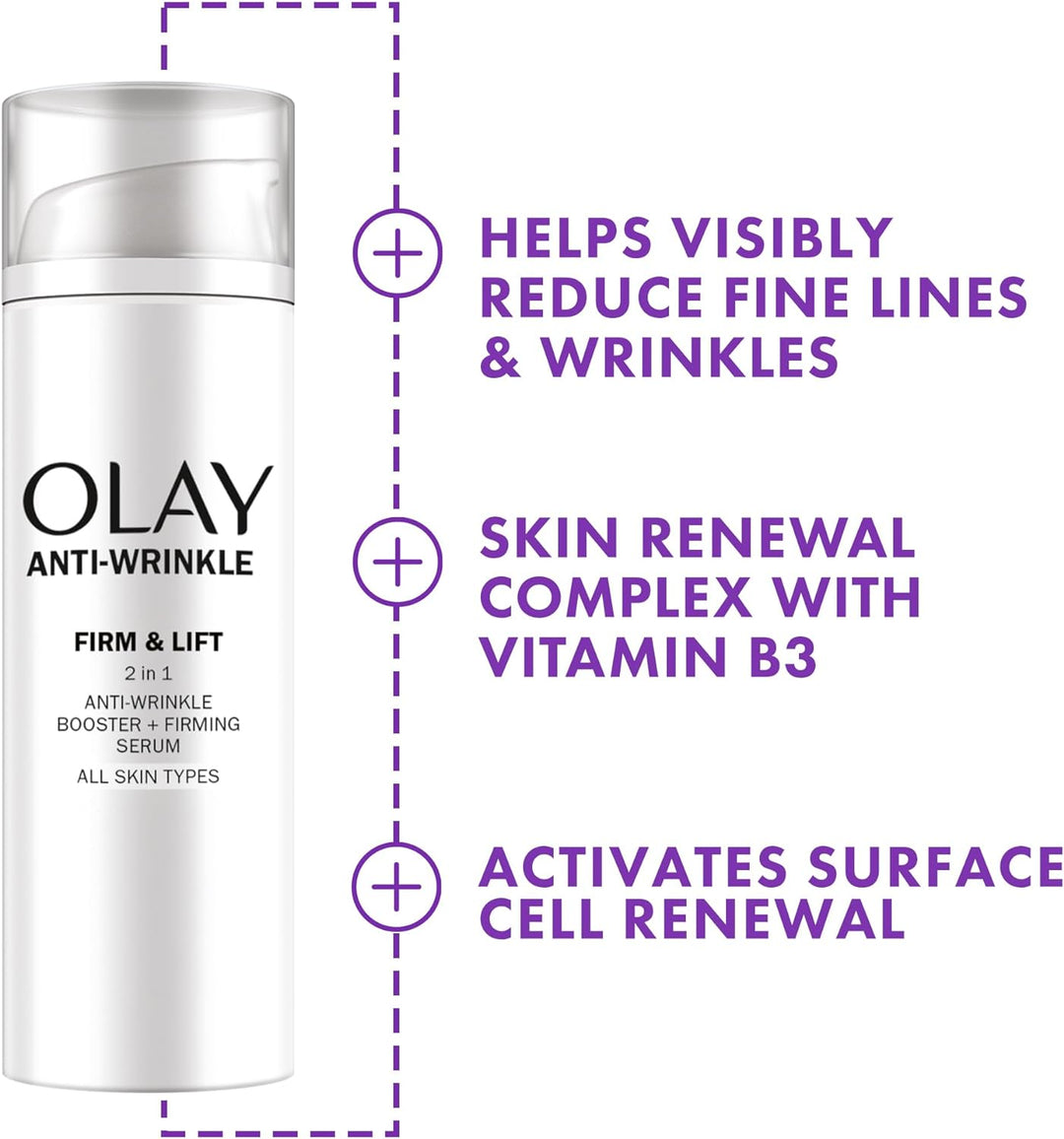 """ Olay Anti-wrinkle Firm And Lift Two In One Day Cream And Firming Serum, 50ml"""