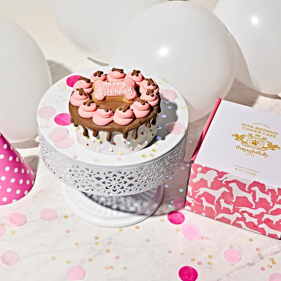 Pink Dog Birthday Cookie Cake – Peanut Butter Treat for All Breeds