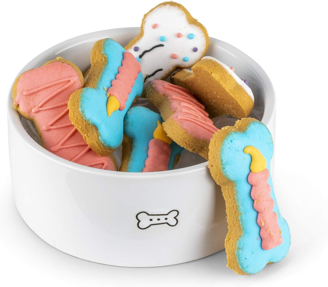 Pink Dog Birthday Cookie Set – 8 Crunchy Bone-Shaped Treats