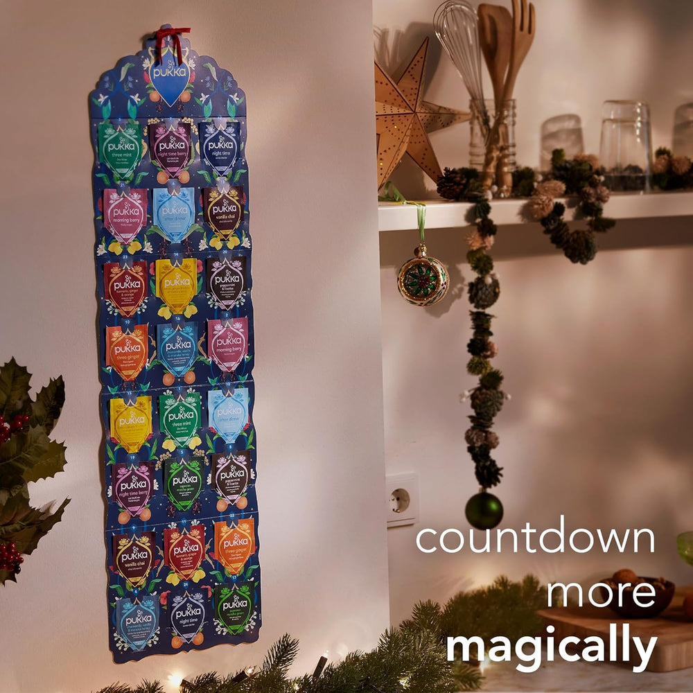 Pukka 2025 Organic Tea Advent Calendar – 24 Black & Green Tea Infusions