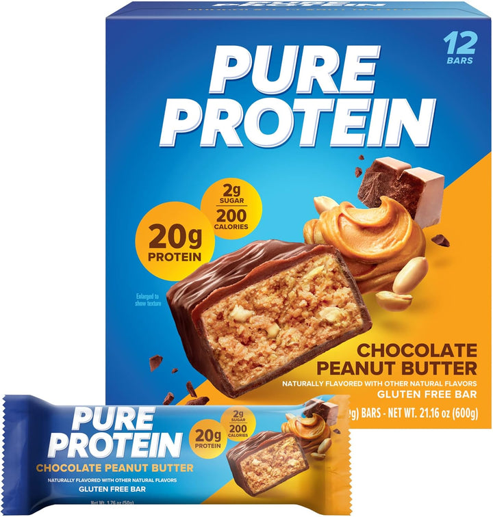 Pure Protein Bars, Chocolate Peanut Butter, 12 Ct, 20g Protein