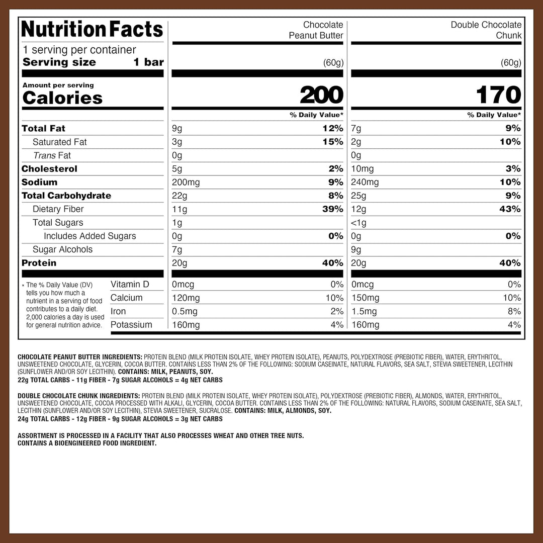 Satisfy chocolate cravings and fuel your day with the Quest Chocolate Lovers Variety Pack. Each gluten-free, keto-friendly protein bar delivers 20–21g of high-quality protein, only 4g net carbs, and 0–1g sugar. Enjoy a mix of rich chocolate flavors while supporting muscle recovery, weight management, and low-carb lifestyles. Perfect for on-the-go snacking or post-workout fuel.