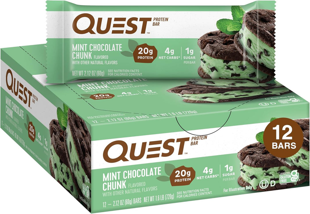 Fuel your day with Quest Chocolate Peanut Butter Protein Bars. Each gluten-free, keto-friendly bar delivers 20g of complete dairy protein, just 1g sugar, and 4g net carbs to support muscle recovery and low-carb goals. With 11g of fiber and rich chocolate-peanut butter flavor, these bars satisfy cravings without added sugar. Perfect on-the-go snack for workouts, travel, or anytime you need a nutritious boost.