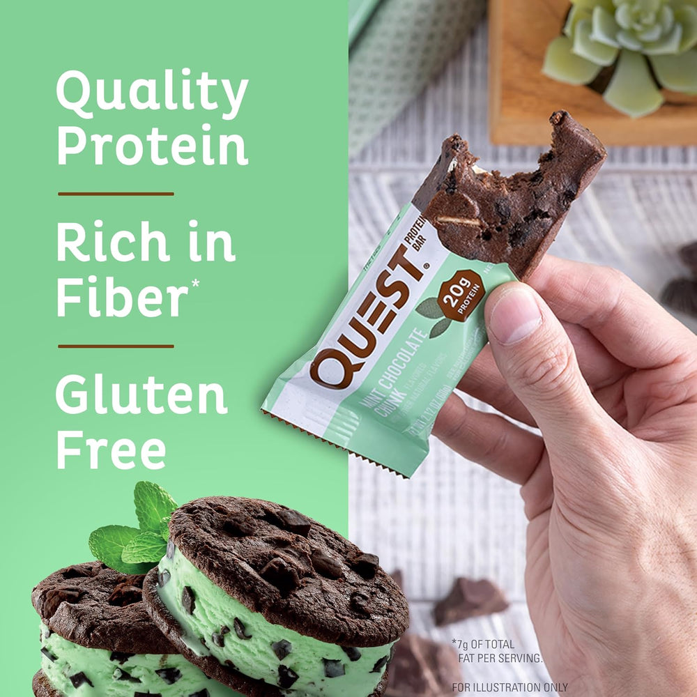 Fuel your day with Quest Chocolate Peanut Butter Protein Bars. Each gluten-free, keto-friendly bar delivers 20g of complete dairy protein, just 1g sugar, and 4g net carbs to support muscle recovery and low-carb goals. With 11g of fiber and rich chocolate-peanut butter flavor, these bars satisfy cravings without added sugar. Perfect on-the-go snack for workouts, travel, or anytime you need a nutritious boost.