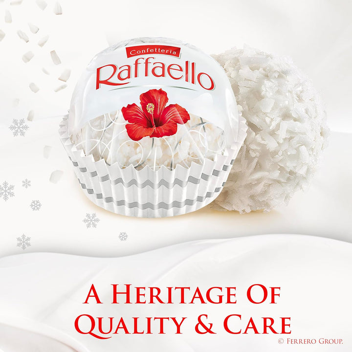 Raffaello, Premium Creamy Almond and Coconut Treat, Holiday Gift Box with Bow, 18 Individually Wrapped Treats, 6.35 oz