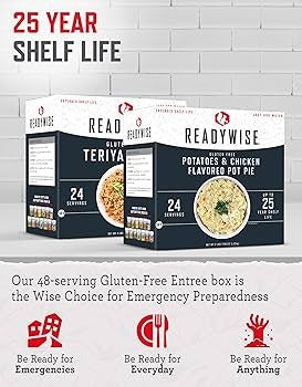 ReadyWise Gluten-Free Emergency Meal Kit, 48 Servings, 2 Boxes