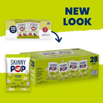 SkinnyPop Popcorn, 0.65 oz Bags, 28-Count | Gluten-Free Snack
Kosher
Gluten Free
Dairy Free
Non-GMO
Trans Fat Free