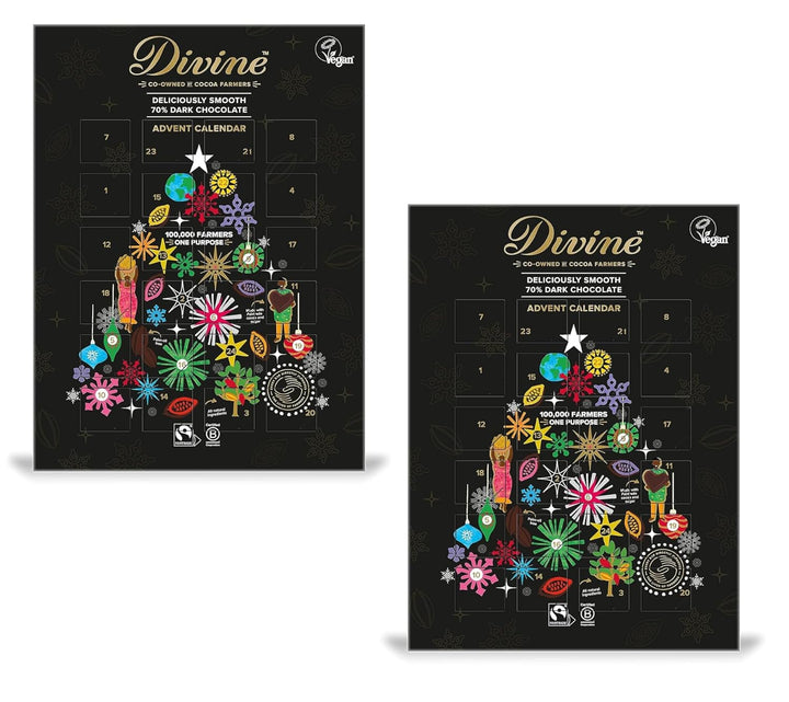 Smiling Sweets Advent Calendars - Pack of 2 - Dark Chocolate - Delicious Traditions for Friends and Family - Great for Sharing - Great Taste and Fun to Use
